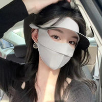 UV Protection Sun Visor Face Mask for Women, Breathable Full Face Cover with Brim