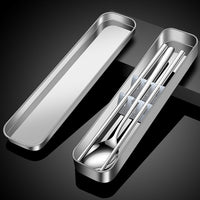Portable 316/304 Stainless Steel Cutlery Set with Storage Case for Students and Office Workers