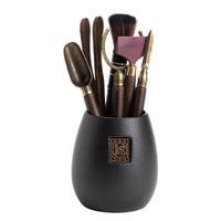 Kung Fu Tea Ceremony Tool Set with Black Pottery Tea Accessories and Tea Clip