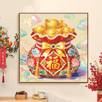 2026 New Cross Stitch Kit for Living Room Embroidery - Lucky Character and Bag Design