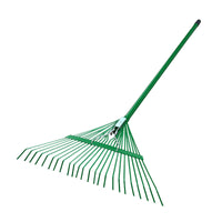 24-Tooth Steel Rake with Reinforced Handle for Gardening and Leaf Cleanup