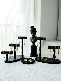 Vintage Black Bracelet Display Stand for Jewelry Organization and Photography Props