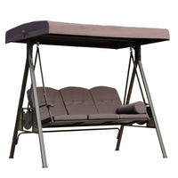 Outdoor Patio Swing Chair with Canopy, 3-Seater Garden Hammock Glider for Yard Balcony