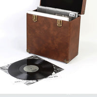 Vintage Solid Wood LP Vinyl Record Storage Case 12-inch CD Storage Box Protective Holder