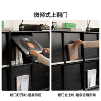 Storage Cabinet with Flip-Up Door, Bookshelf, Display Cabinet, Living Room Organizer, Bedroom Chest of Drawers, Record Cabinet