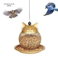 Lucky Cat Outdoor Hanging Bird Feeder for Garden and Balcony