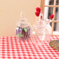 Miniature 1:12 Scale Dollhouse Glass Storage Jars for OB11 Kitchen Accessories