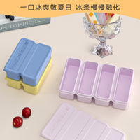 Meelyhome Food-Grade Silicone Ice Cube Tray with Lid for Homemade Ice Cubes, Long Strip Ice Mold for Freezer