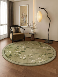 New Chinese Style Round Rug for Study, Office Chair Mat, Bedroom, Living Room