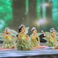 Kids' Shimmering Star Firefly Fairy Princess Tutu Dress with Headpiece and Wings for Performance