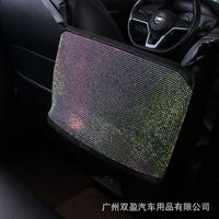 Car Seat Gap Organizer with Rhinestones - Backseat Storage Net for Purses and Bags