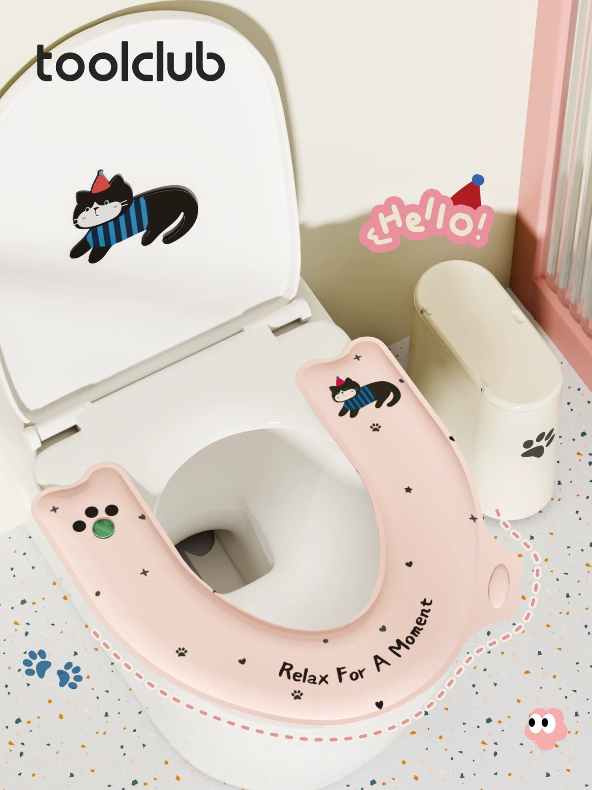 Toilet Seat Cushion, Universal All-Season Waterproof EVA Household Winter Scented Toilet Mat, Adhesive Toilet Seat Pad