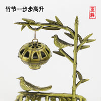 Chinese Style Bamboo Incense Burner with Hanging Censer for Home Decor