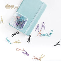 Mosan Stationery Hollow Fish-shaped Paper Clips, Assorted Sizes, for Office and School Documents, 15-piece Box