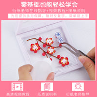 24 Solar Terms Winter Quilling Art DIY Material Kit with Tools and Display Box
