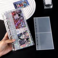A6 Narrow 1/2-Pocket Photo Album Pages for 3-inch Cards, Vertical PP Sleeves, Double-Layer Storage