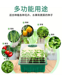 12-Hole Seed Starter Tray Kit with Humidity Dome and Base, Reusable Plant Germination Station