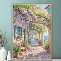 Healing Spring Floral Alley Wooden Jigsaw Puzzle for Adults
