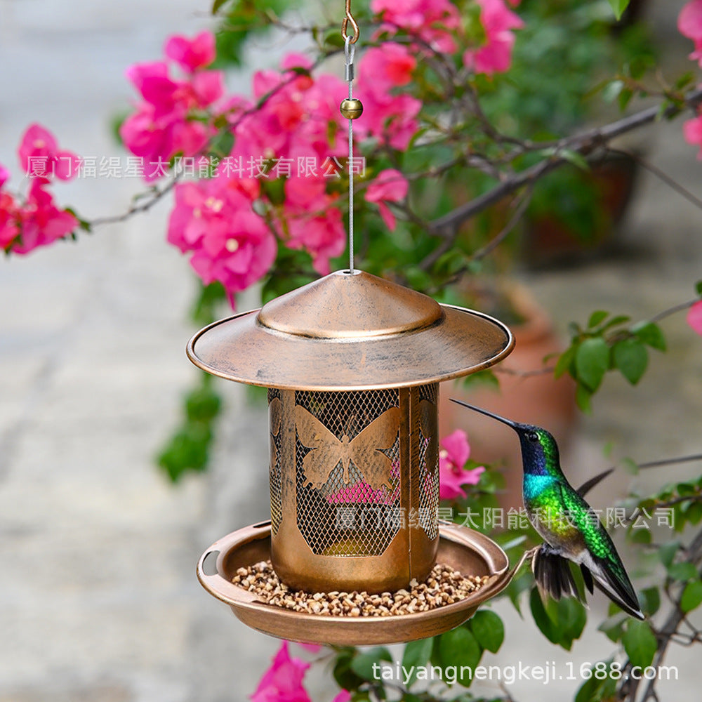 Hummingbird Feeder Outdoor Garden Yard Metal Craft Butterfly Dragonfly Bird Feeder