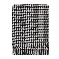 Women's Houndstooth Plaid Scarf, Thickened Warm Korean Style for Autumn/Winter