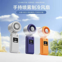 Portable Neck Fan with Ice Cooling, Spray Mist, USB Rechargeable, Strong Airflow, Long Battery Life