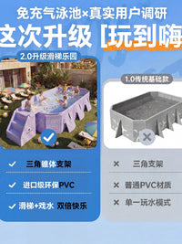 Foldable Above-Ground Swimming Pool for Kids & Adults - Easy Setup, Durable Frame, Family Fun