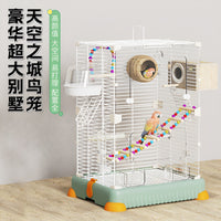Large Bird Cage for Parrots, Budgies, Cockatiels, Peonies, and Other Small Birds - Spacious Metal Villa Design