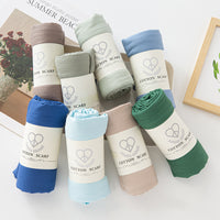 Breathable Wrinkled Solid Color Headscarf Long Scarf Shawl for Women