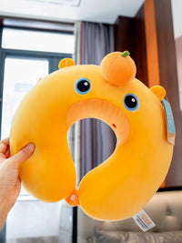 Cute Cartoon Capybara U-ShShaped Memory Foam Neck Pillow for Office Naps & Travel