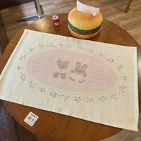 Japanese Vintage Floral Cotton Linen Tablecloth / Desk Mat for Home Decor