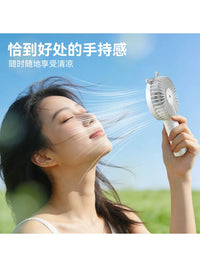 Portable USB Handheld Fan with Stand, 5-Speed Rechargeable Mini Desk Fan for Office, Dorm, and Travel