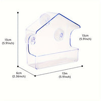 Acrylic Transparent Bird Feeder with Suction Cups for Balcony Window Glass Outdoor Nature