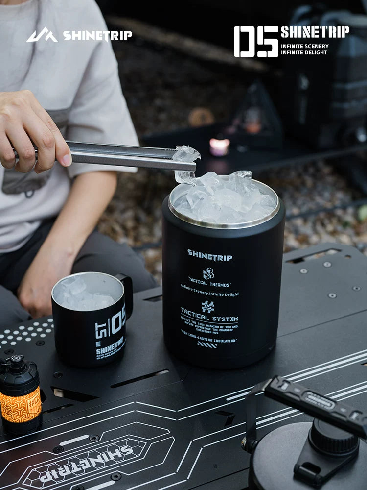 Shanju 05 Tactical Outdoor 2L Stainless Steel Insulated Ice Bucket for Camping and Commercial Use