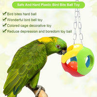 Bird Chew Toy Plastic Ball for Parrots and Small Birds, Sound-Making Cage Decoration