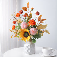 Artificial Flower Arrangement with Vase for Home Decor, Dining Table, Living Room, and Office