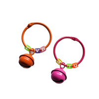 Creative 45mm Metal Ring Bell Letter Bead Keychain Pendant for DIY Bags & Gifts