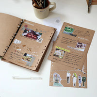 Zhuomu 9-Hole Detachable Loose-Leaf Notebook for Drawing and Journaling, Kraft Paper Pages, DIY Growth Record Book