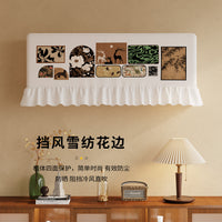 Vintage Style Air Conditioner Cover with Chiffon Lace Trim, Dustproof and Anti-Direct Blow