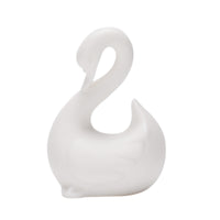 Mini White Porcelain Swan Figurine for Micro Landscape and Aquarium Decor