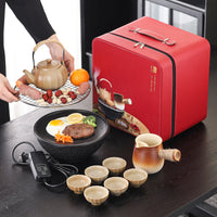Portable Tea Brewing & BBQ Grill Set for Home & Patio, Charcoal Stove for Outdoor Gatherings