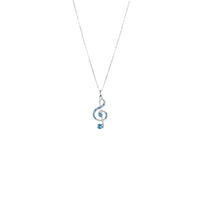 Vintage Silver Diamond Music Note Necklace for Women