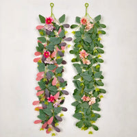 Artificial Eucalyptus Garland Vine for Indoor Wall Decor, Butterfly Simulation Rattan Wreath Decoration