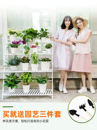 MUMAREN Multi-tier Foldable Plant Stand for Indoor/Outdoor Balcony Decor