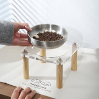 Elevated Stainless Steel Pet Bowl with Acrylic Stand for Cats and Dogs