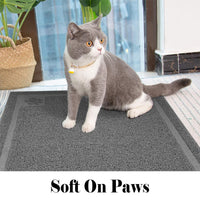 Cat Litter Mat, Non-Slip, Soft on Paws, Traps Litter from Box and Paws, Easy to Clean