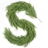 Artificial Pine Garland with Berries and Lights for Christmas and Holiday Decor