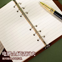 A6 Leather Binder Journal with Strap Closure, Vintage Style Notebook for Students and Office
