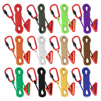 Reflective Guy Ropes for Camping Tents & Tarps, 4m Windproof with Adjuster Buckles