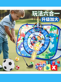 Kids' Multifunctional Tent Toss Game Set with Beanbags, Darts, and Sticky Balls for Indoor/Outdoor Play