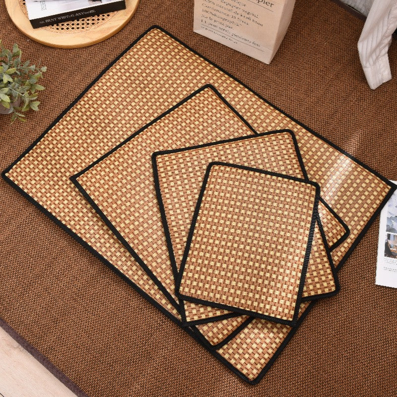 Pet Cooling Mat for Cats and Dogs, Summer Rattan Ice Silk Pad